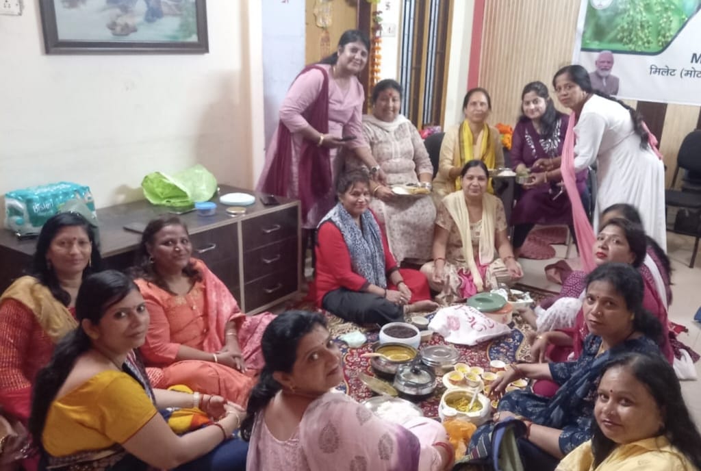 Haridwar news भाजपा महिला मोर्चा ने किया मोटा अनाज सहभोज का आयोजन