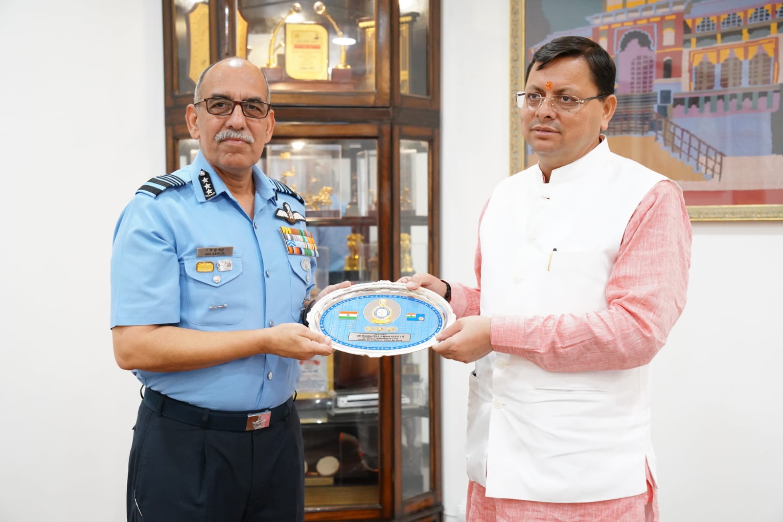 Air Marshal, Ravi Gopal Krishna Kapoor, Air Officer Commanding-in-Chief, Central Air Command paid a courtesy call on Chief Minister Dhami