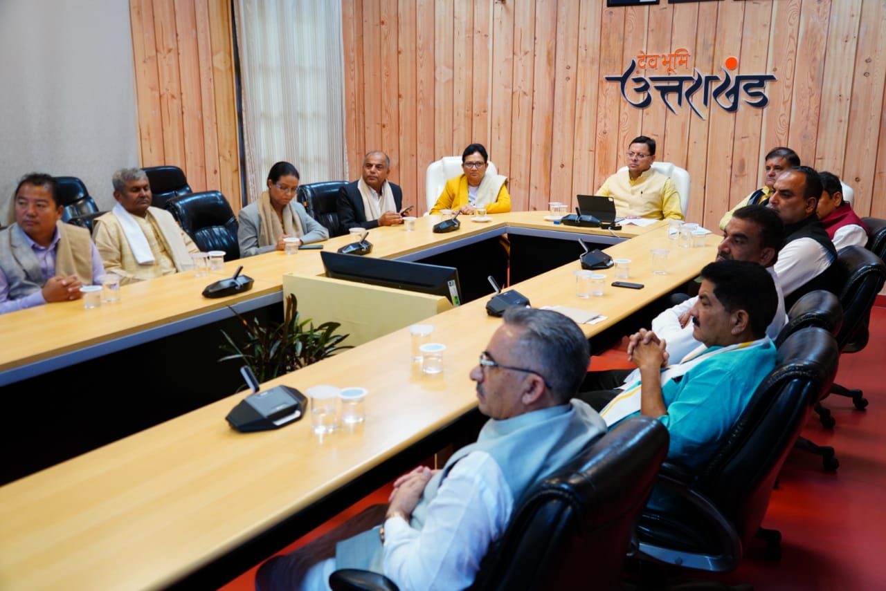 dehradun news मुख्यमंत्री पुष्कर सिंह धामी से  मुख्यमंत्री आवास में नेपाल के उच्चस्तरीय प्रतिनिधिमण्डल ने भेंट की